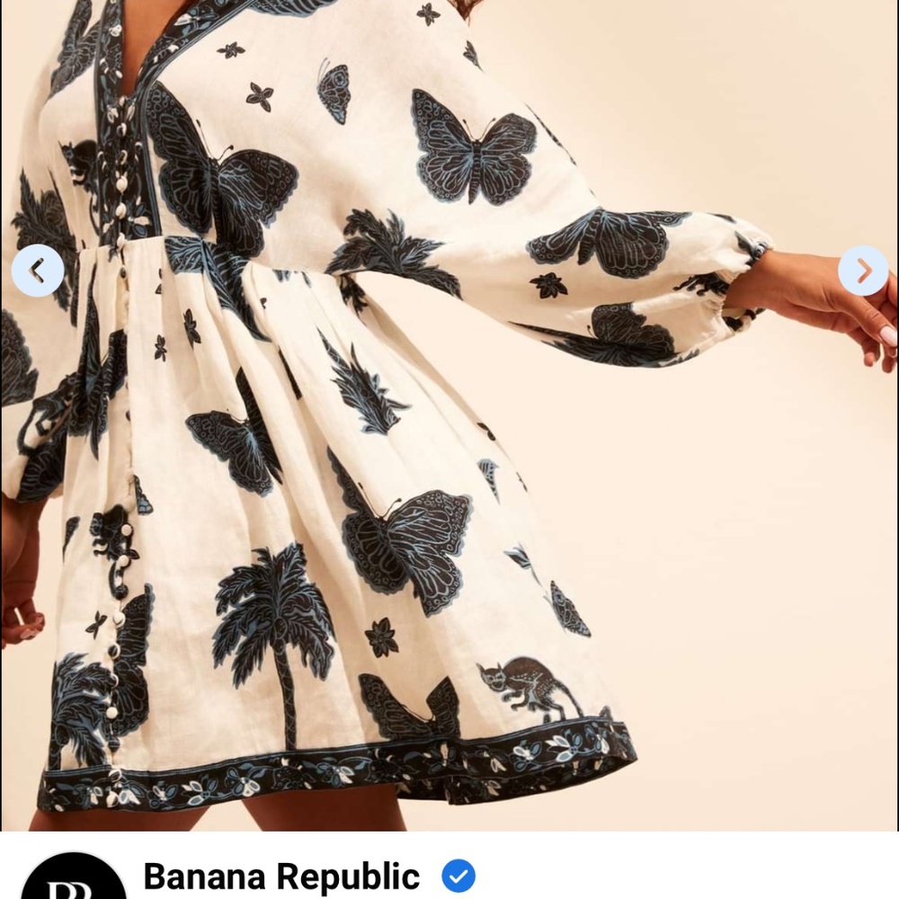 Banana Republic Balloon Sleeve Linen Dress Sz 8 $40